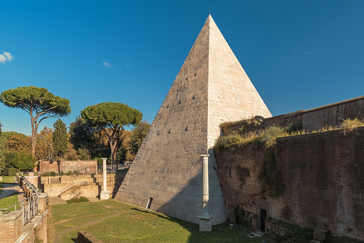 The Pyramid of Cestius beside the Aurelian Walls